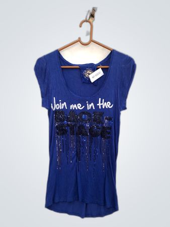 Blue Sequined T-Shirt