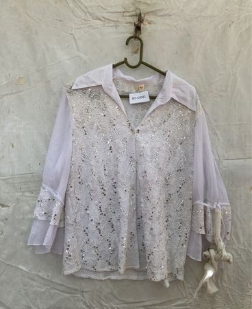 Darex White Sequined Blouse
