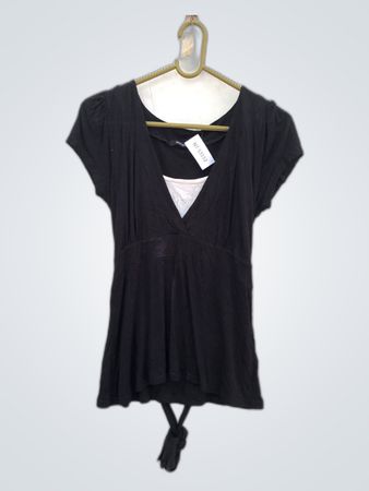 Black Tie Front Top