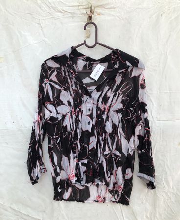 Black Floral Blouse