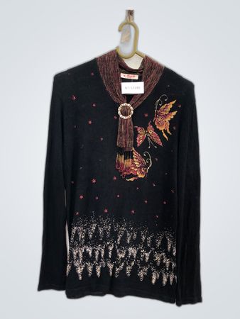 Black Embroidered Sweater