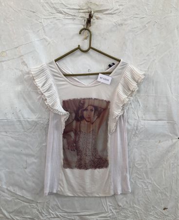 Morgan White Ruffled T-Shirt