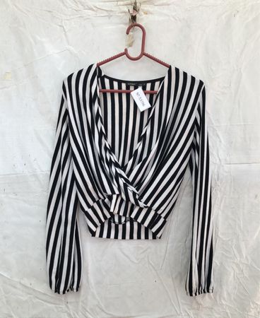 CREP Black and White Striped Top