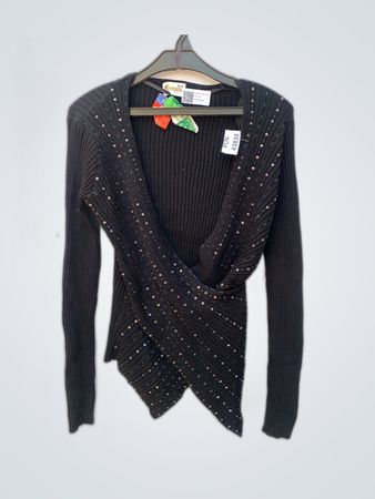Roman Black Ribbed Sweater