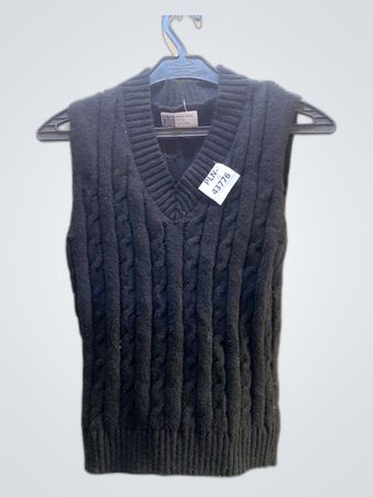 Gray Cable Knit Sweater Vest