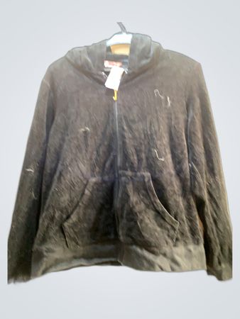 Juicy Couture Black Velour Zip-Up Hoodie