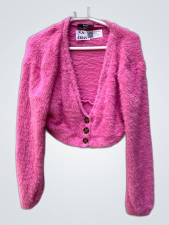Bershka Pink Fuzzy Cardigan