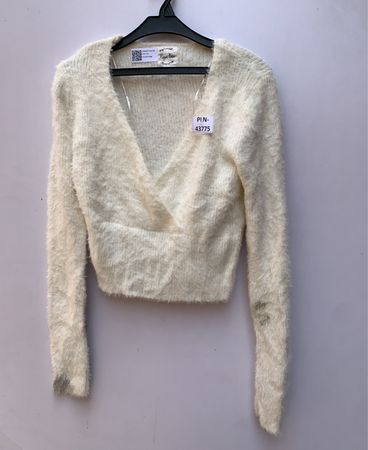 Hippie Rose Fuzzy White Sweater