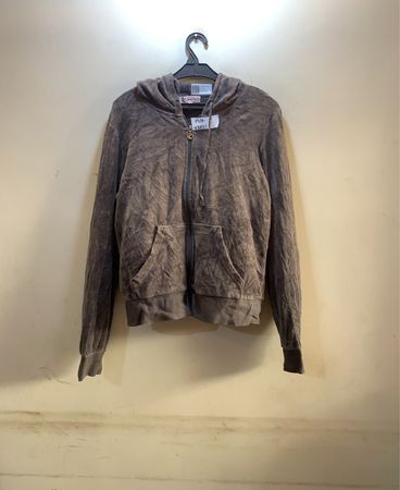 Juicy Couture Grey Velour Zip-Up Hoodie