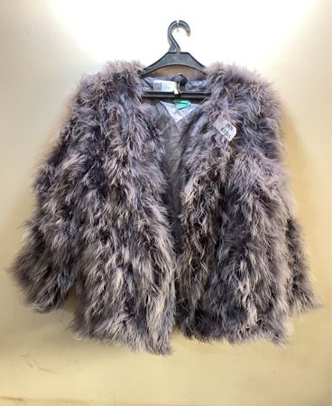 TOPSHOP Gray Fur Vest