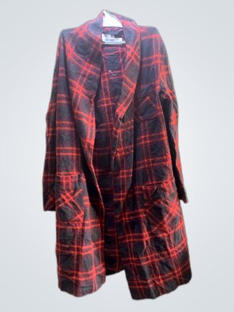 Red and Black Plaid Coat