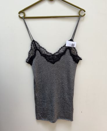 Liu Jo Grey Lace Trim Top