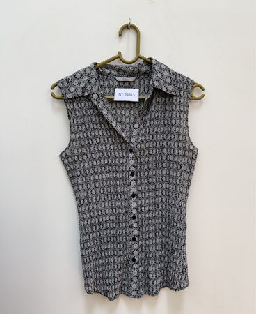 Marks & Spencer Gray Patterned Sleeveless Top