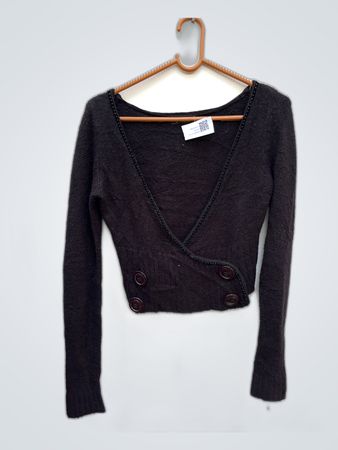 Blytheline Black Wrap Knit Cardigan
