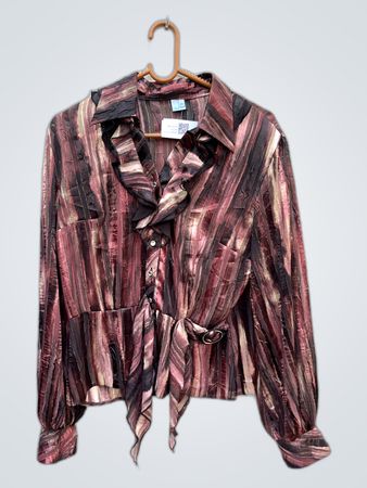 Nimea Striped Tie-Front Blouse
