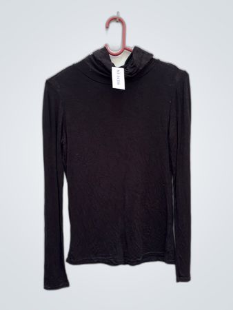 Black Long-Sleeve Turtleneck Sweater
