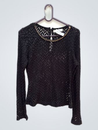 Paccio Black Crochet Top