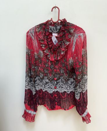 Juka Red Lace Blouse