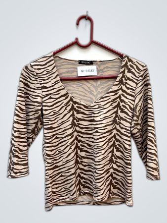 Evita Zebra Print Top