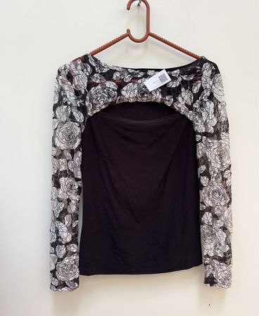 Blouse with Floral Sleeves