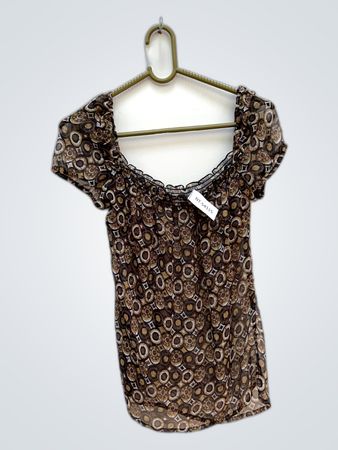 Blouse with Geometric Pattern