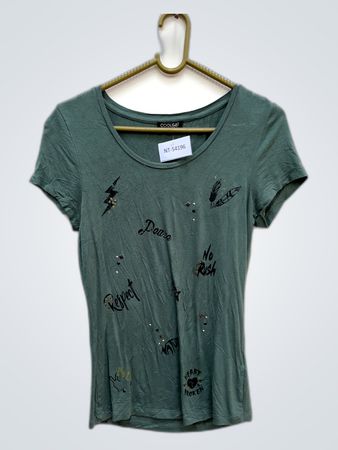 COOLGAT Women's Green Graphic T-Shirt