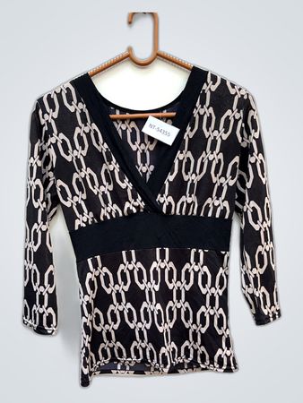 Black and White Chain Pattern Top