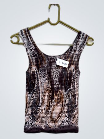 Blouse with Brown and Black Pattern