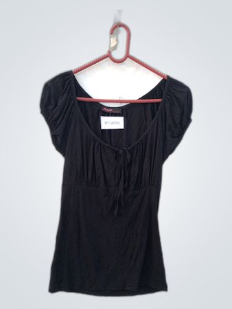 KNX Black Puffed Sleeve Top
