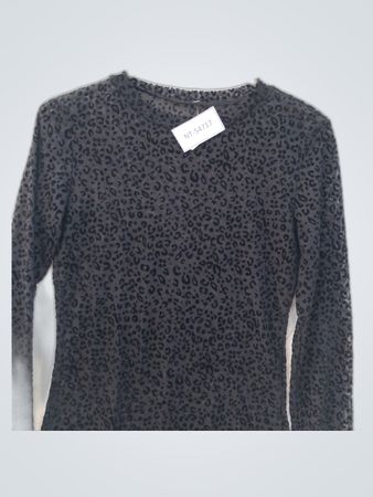 Black Leopard Long Sleeve Top