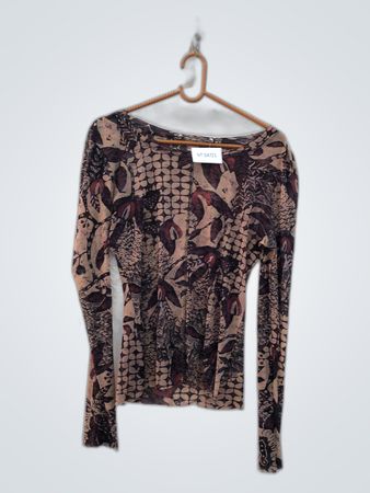 Long-Sleeve Blouse with Batik Pattern