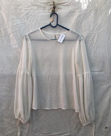 White Long-Sleeve Blouse