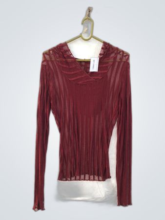 Red Sheer Blouse