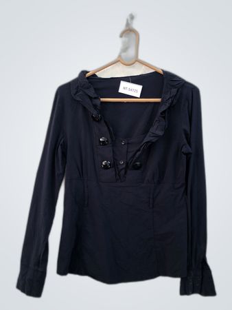 Black Ruffled Blouse