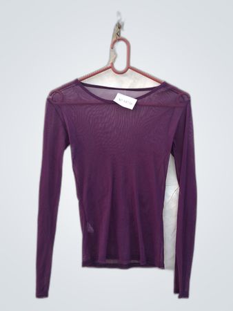 Purple Sheer Long-Sleeve Top