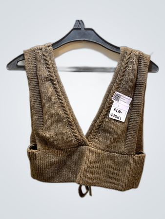 Brown Knit Crop Top