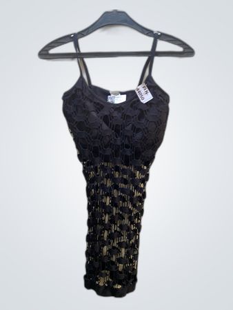 Black Crochet Mini Dress