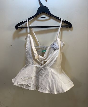 White Peplum Top