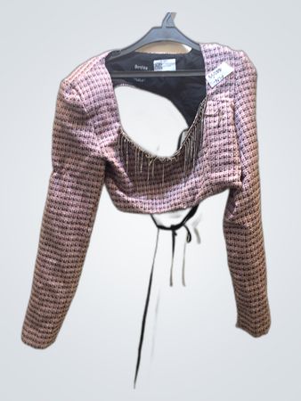 Bershka Pink Tweed Jacket