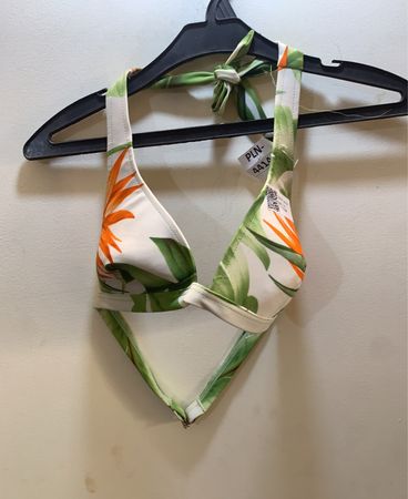 Tropical Floral Triangle Bikini Top