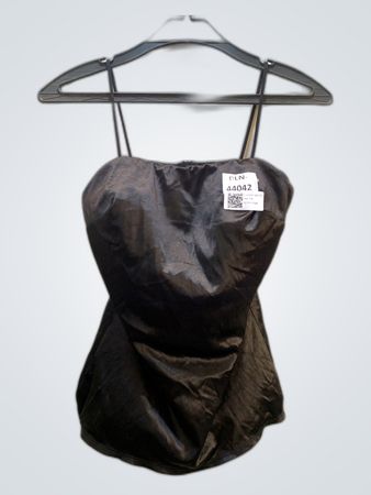 Unbranded Black Satin Bandeau Top