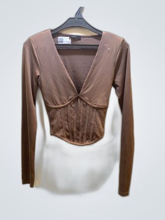 Brown Long-Sleeve Top