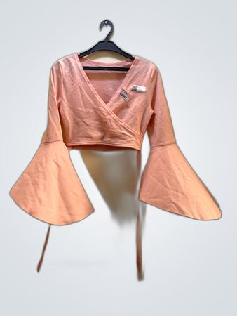 Pink Long Sleeve Top with Bell Sleeves