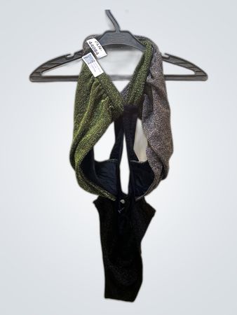 Green and Black Glittery Bodysuit