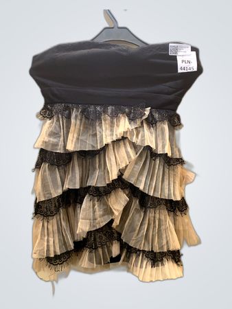 Black and White Ruffled Dress