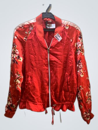 Red Floral Bomber Jacket
