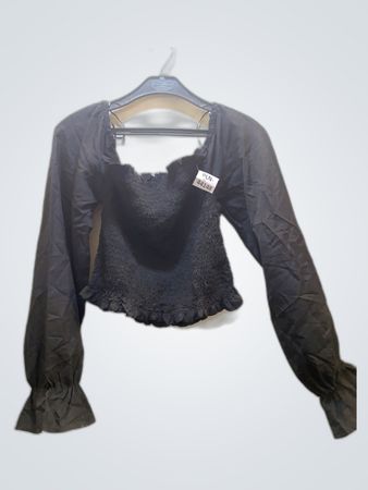 Black Ruffled Blouse
