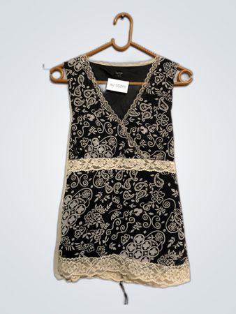 Black and White Floral Lace Dress