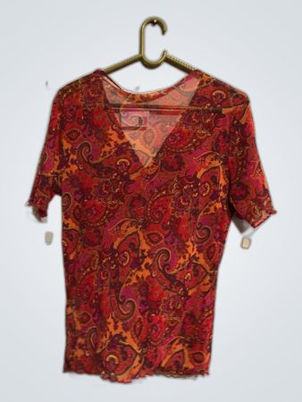 Unbranded Paisley Print V-Neck Blouse