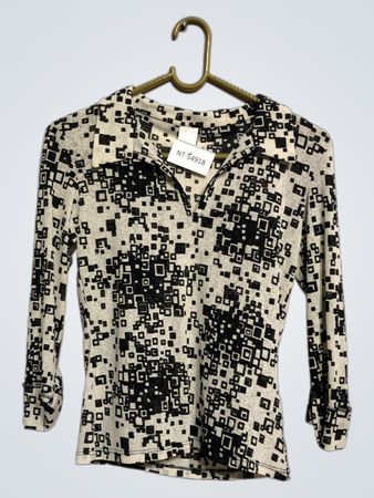 Cainaieu Long Sleeve Geometric Pattern Shirt